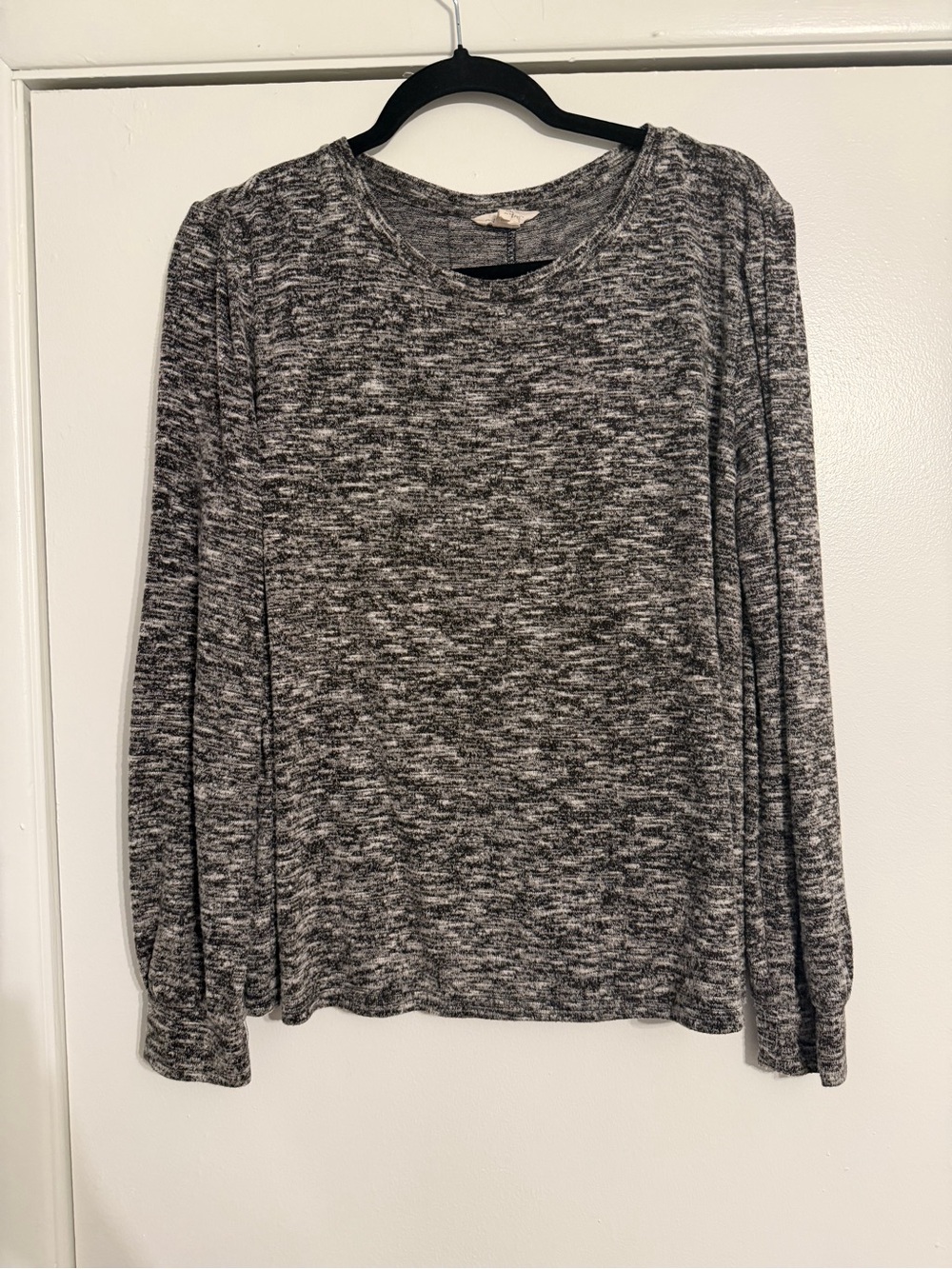 Caslon Gray Marled Crewneck Long Sleeve Top - Size L